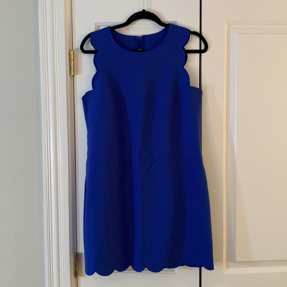 J. Crew Royal Blue scallop shift dress